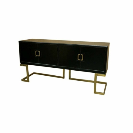 Dientafel DKD Home Decor Zwart Metaal Populier (180 x 50 x 90 cm)