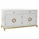 Dientafel DKD Home Decor Kamakura Wit Gouden Metaal Populier 150 x 50 x 80 cm (150 x 50 x 80 cm)