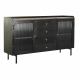 Dientafel DKD Home Decor Natuurlijk Zwart Gouden Metaal Mangohout (145 x 40 x 85 cm)
