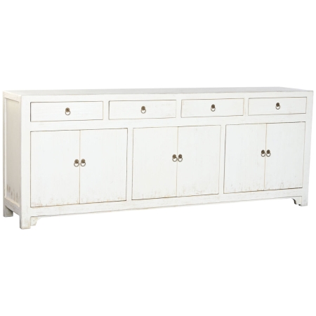 Dientafel Home ESPRIT Wit Elmhout 220 x 42 x 85 cm