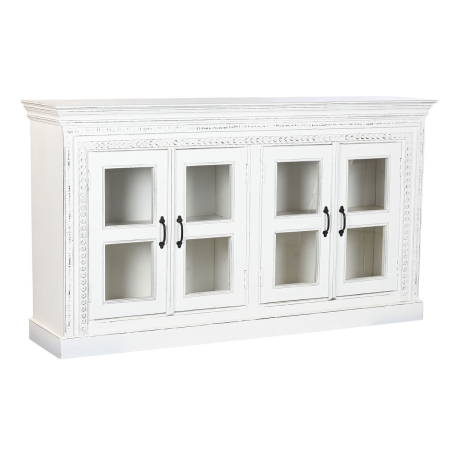Dientafel Home ESPRIT Wit Kristal Mangohout 180 x 40 x 100 cm