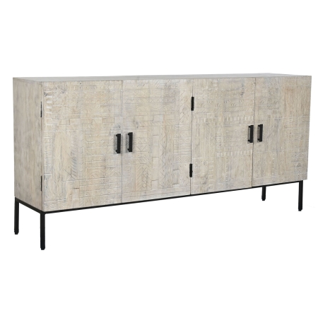 Dientafel Home ESPRIT Wit Metaal Mangohout 180 x 40 x 85 cm