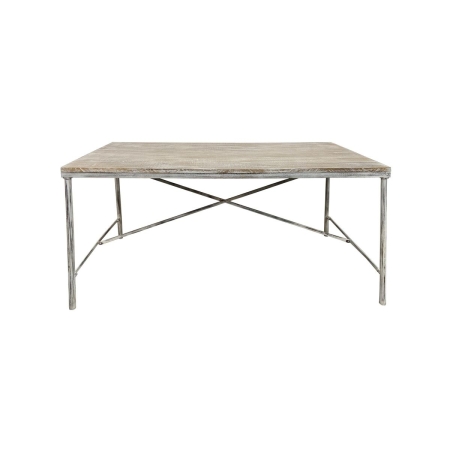 Eettafel Home ESPRIT Wit Ijzer Mangohout 160 X 90 X 80 cm