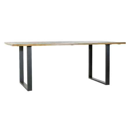 Eettafel Home ESPRIT Zwart Natuurlijk Metaal Mangohout 200 x 100 x 76 cm
