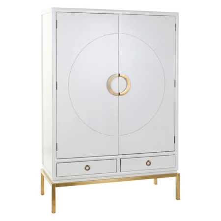 Kast DKD Home Decor Wit Gouden Metaal Populier 120 x 50 x 175 cm
