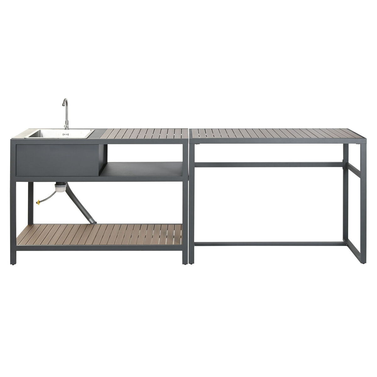 Keukenmeubilair Home ESPRIT Grijs Natuurlijk 127 x 100 x 90 cm 127 x 100 x 95 cm - Afbeelding 2
