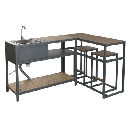 Keukenmeubilair Home ESPRIT Grijs Natuurlijk 127 x 100 x 90 cm 127 x 100 x 95 cm