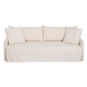 Slaapbank 200 x 94 x 86 cm Synthetisch materiaal Crème