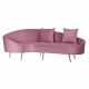 Sofa DKD Home Decor Roze Gouden Metaal Polyester (210 x 120 x 84 cm)