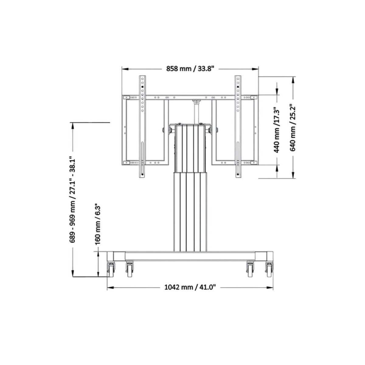 TV houder Neomounts PLASMA-M2550TSILVER 42" 100" 150 kg - Afbeelding 2