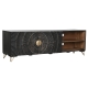 Tv-meubel Home ESPRIT Zwart Metaal Mangohout 160 x 40 x 50 cm